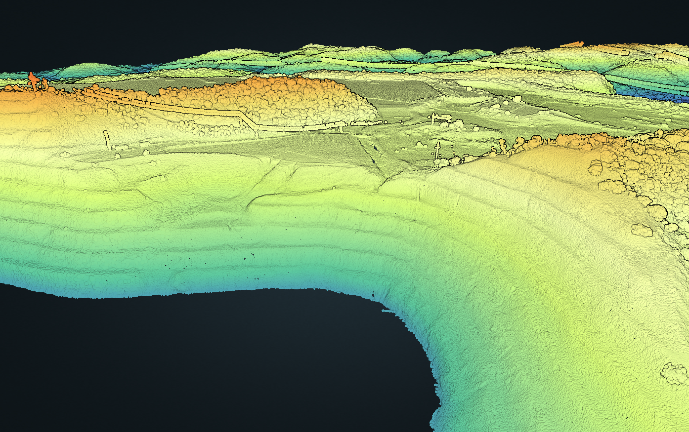 LiDAR point cloud capture of a mine site